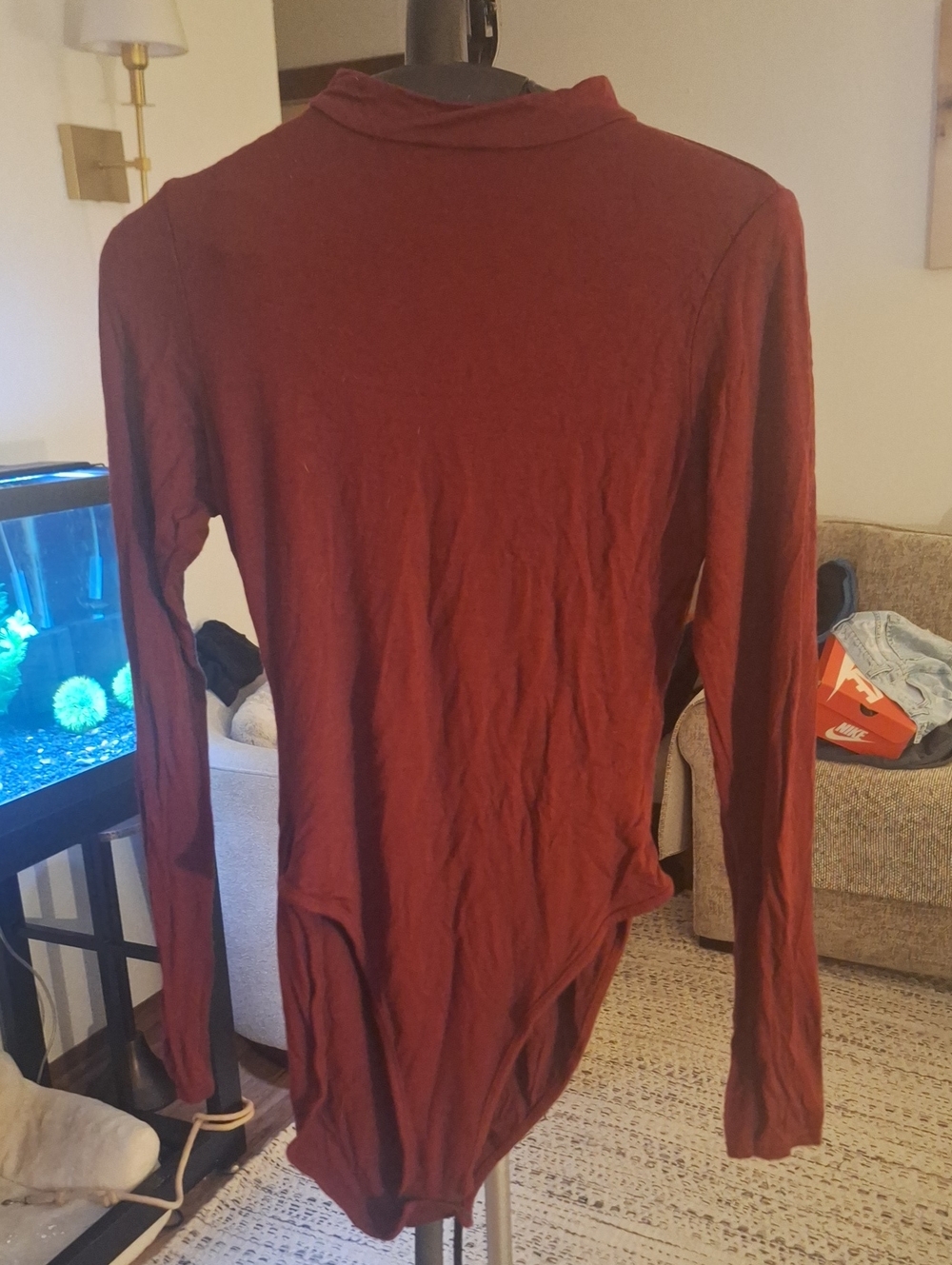 Boohoo Women's Long-Sleeve Wine Bodysuit